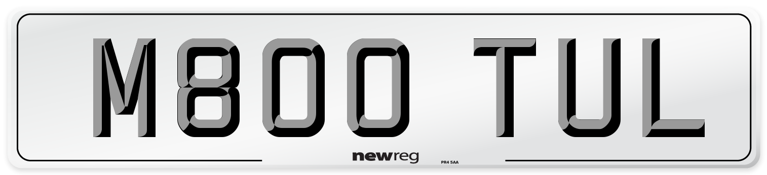 M800 TUL Number Plate from New Reg